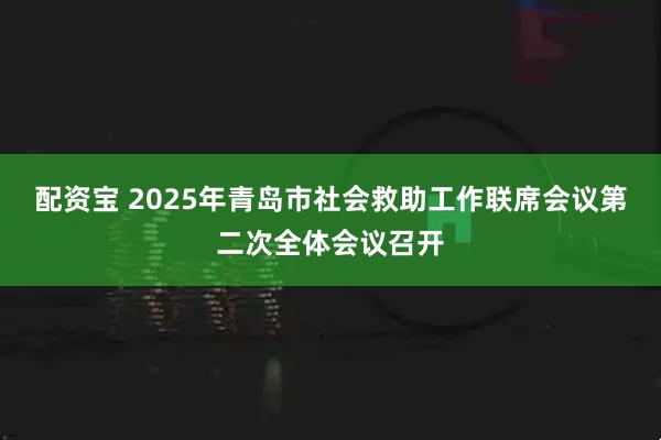 配资宝 2025年青岛市社会救助工作联席会议第二次全体会议召开